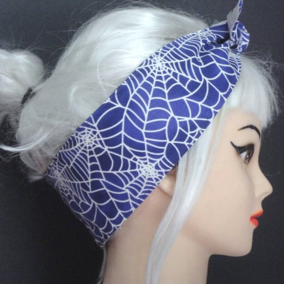 NWOT glow-in-the-dark gothic pinup spiderweb headband! - Picture 1 of 2